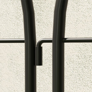 Treillis de jardin effet fer forgé pointe de fleur de lys  - 2 supports plantes grimpantes - 50 x 220 cm - métal époxy noir