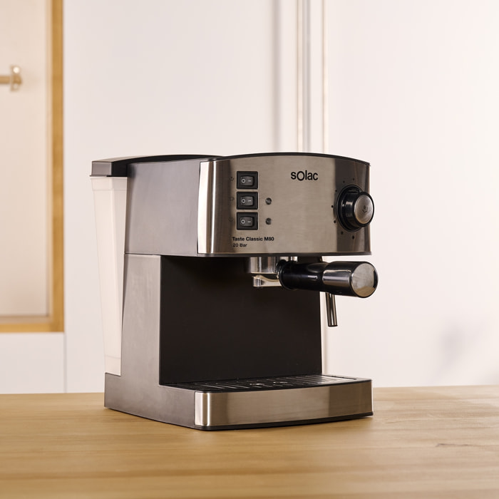 Solac - Cafetera Espresso Taste Classic M80 Inox 850 W