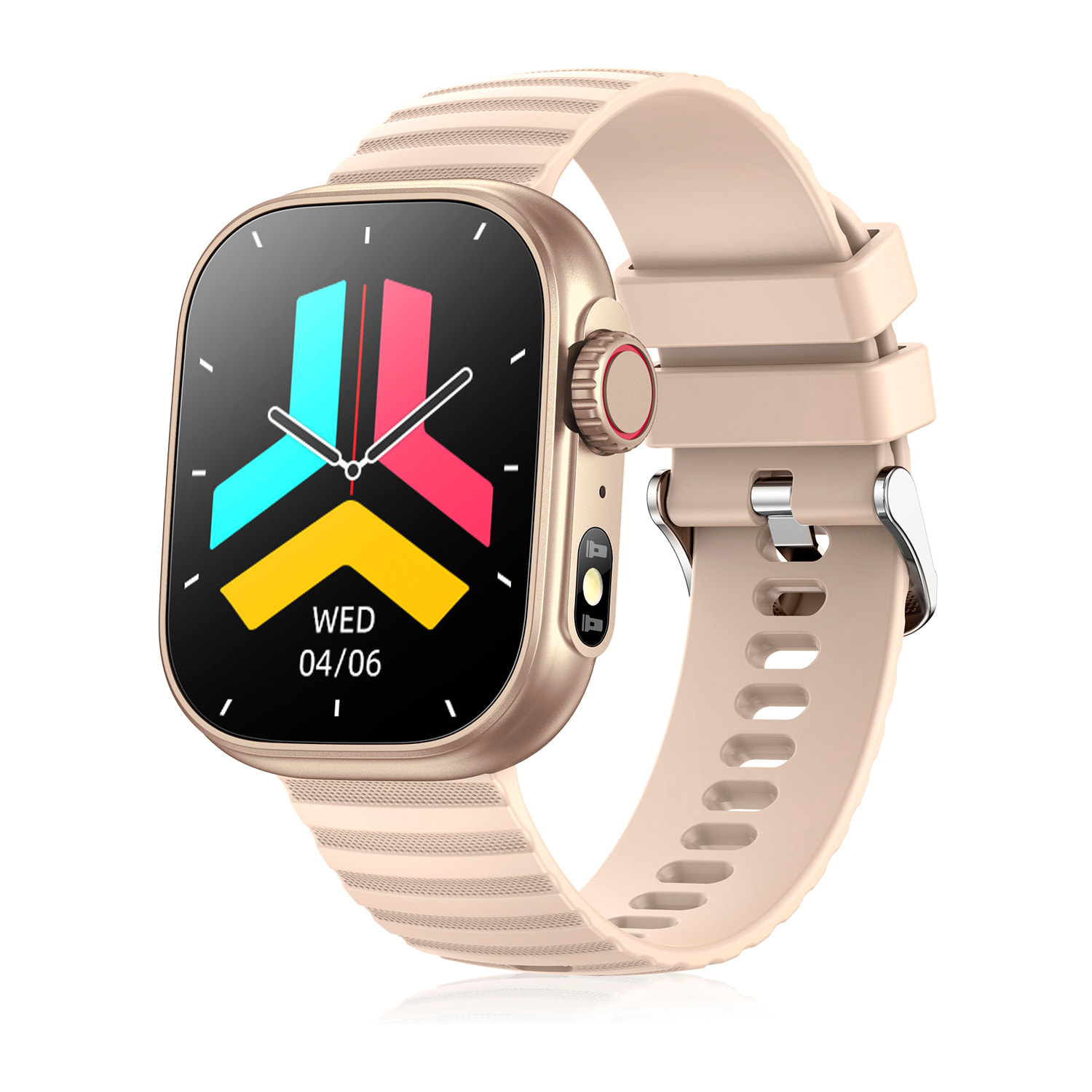 DAM Smartwatch ZW39 con notificaciones de Apps, llamadas Bluetooth. Monitor de tensión y oxígeno en sangre. 3,7x1,1x4,7 Cm. Color: Oro
