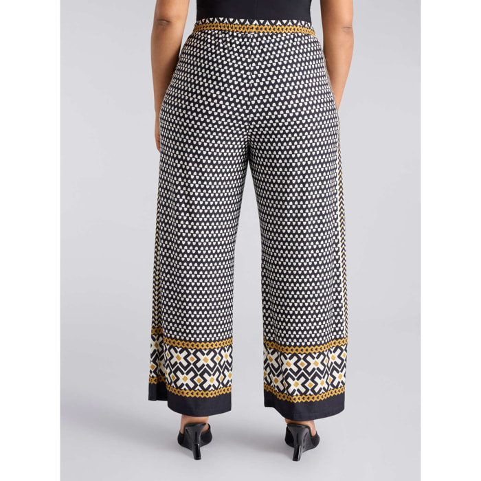 Fiorella Rubino - Pantaloni stampa tribal - Nero