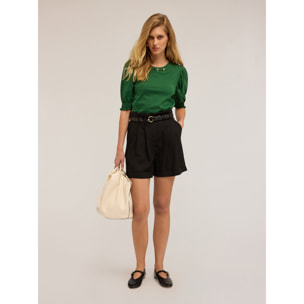 Motivi - Shorts fluido con pieghe - Nero