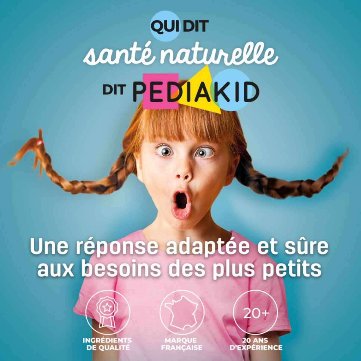 PEDIAKID - Spray Nasal - Solution saline naturelle - Décongestionne, Nettoie et Humidifie le Nez - Dès 1 an - Sans gaz propulseur - 20ml - Lot de 3