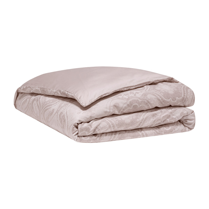 Housse de couette imprimée en satin de coton bio, SHALIMAR, Rosee