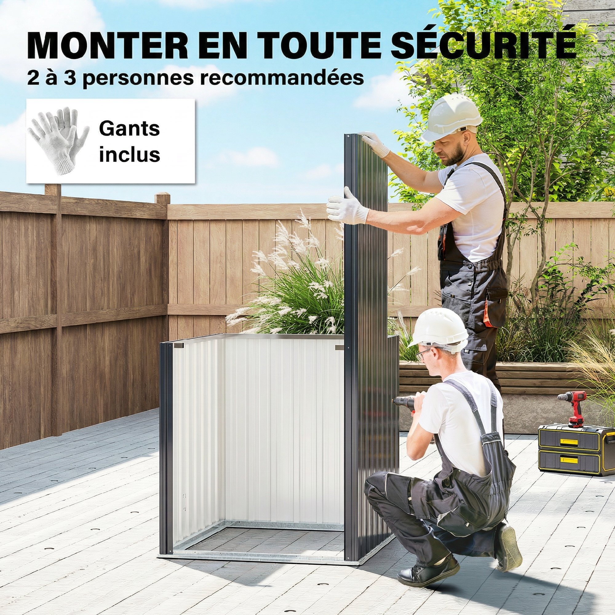 Abri de jardin 0,69 m² - cabanon porte verrouillable - tôle d'acier ondulé gris anthracite