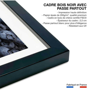 Affiche cuisine cure de cassis Affiche + cadre en bois - Noir