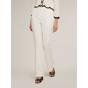 Motivi - Pantaloni palazzo con piega stirata - Bianco
