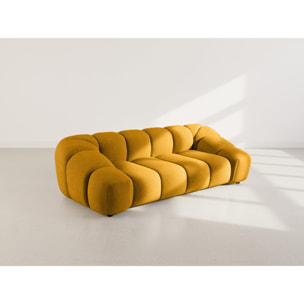 Ava - canapé 3 places en velours texturé - Jaune