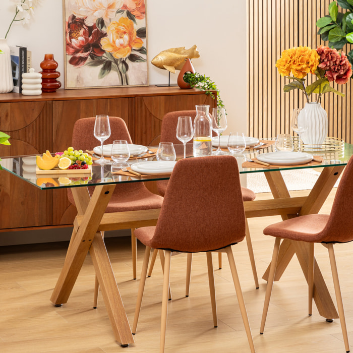 Table à manger "Jorel" marron 180x90x74,5cm