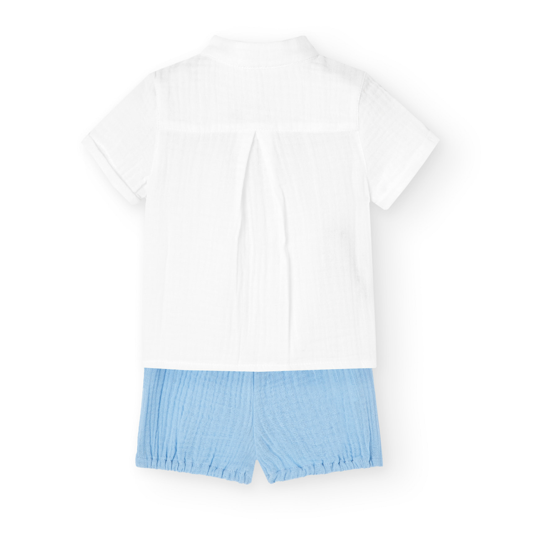 Conjunto combinado bebÃ© niÃ±o, algodÃ³n liso, blanco, cuello