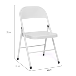 Chaises métal pliante Lucy - Blanc