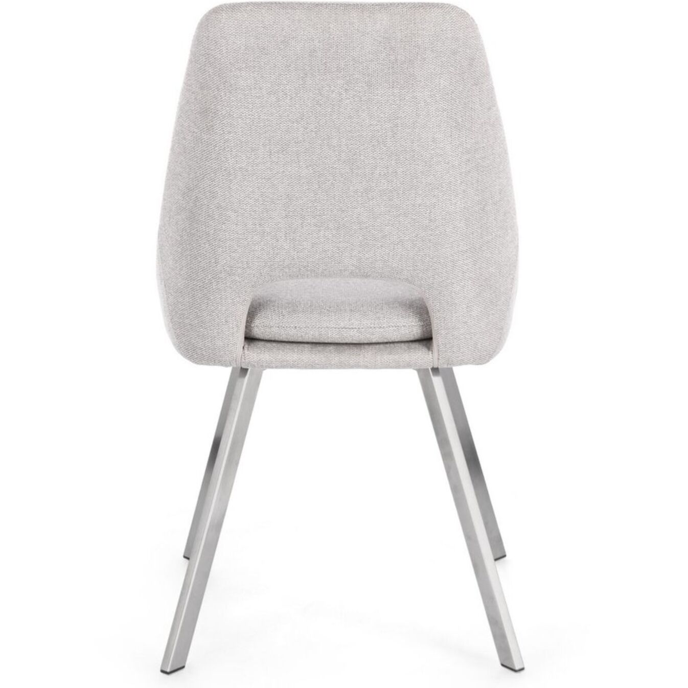 Set di sedie KASHAR in tessuto grigio chiaro e gambe acciaio