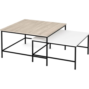 Set de 2 tables basses gigognes carrées - DONNA