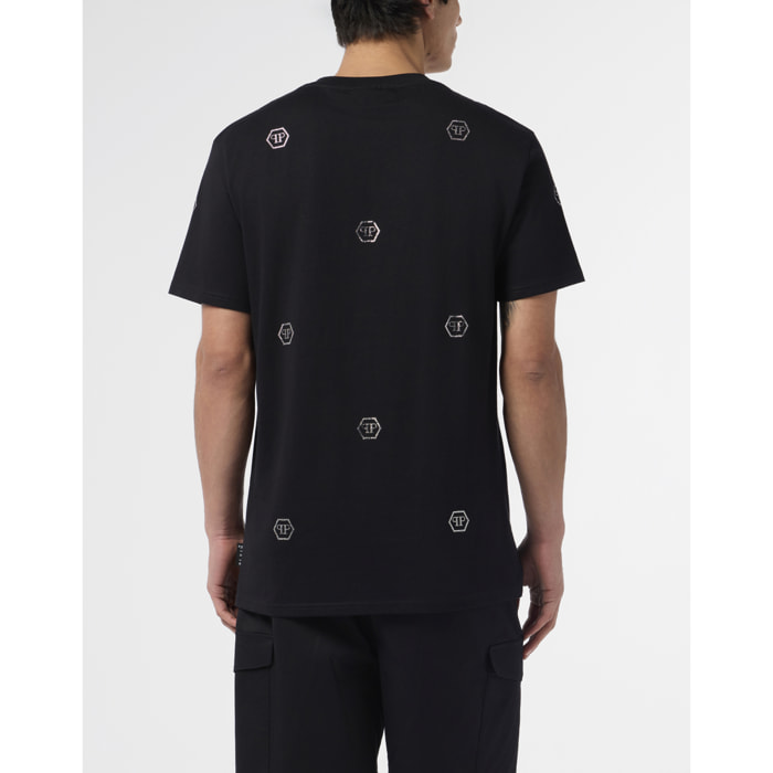 PHILIPP PLEIN Round Neck T-Shirt Monogram Stones Monogram