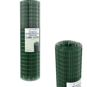 Rotolo Rete Metallica Per Recinzioni 25 M Zincata Plastificata Elettrosaldata Rigida Per Giardino Orto Piante Spazi Esterni (175 Cm)