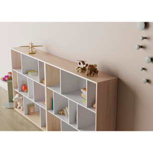 Estantería librería Nack melamina roble-blanco 117x119x32 cm