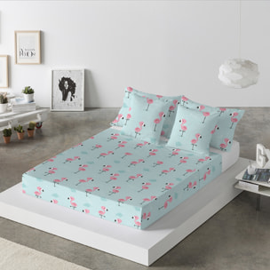 Sábana encimera Mr.Wonderful Flamingos - 100% algodón -