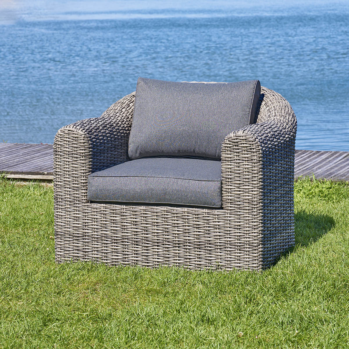 Fauteuil de salon de jardin Mooréa Terre d'ombre