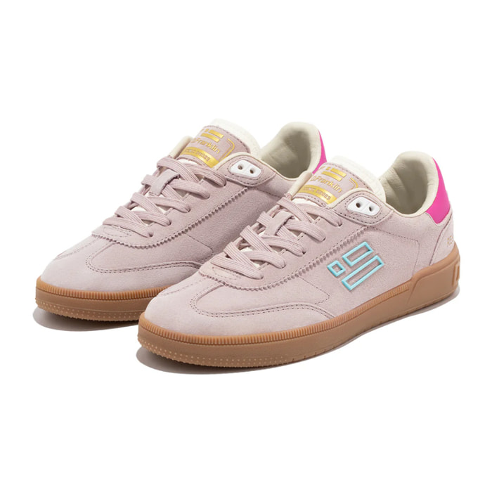 Zapatillas Bajas Piel de  Serraje Rebel Basic Flag Rosa Claro D.Franklin