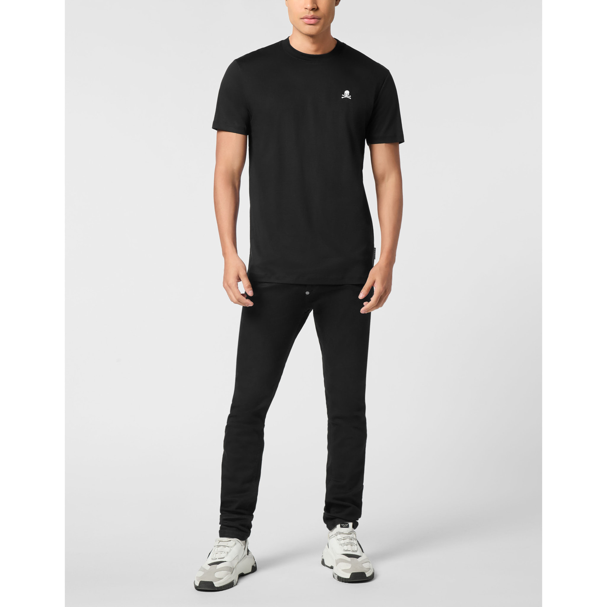 PHILIPP PLEIN Camiseta de cuello redondo y manga corta SKULL