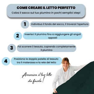 PARURE COPRIPIUMINO WATER WASHED, 100% Microfibra, No Stiro - OTTANIO