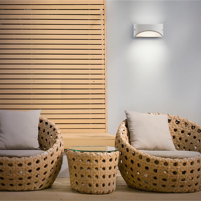 Kapa aplique empotrable de pared exterior con luz led blanco neutro 4000K en color blanco