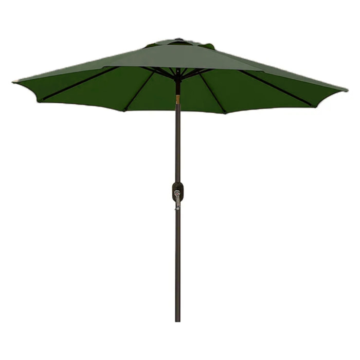 Ombrellone Da Giardino A Manovella Parasole Balcone Air Vent Inclinazione Regolabile Anti UV Impermeabile Mare Spiaggia Piscina Terrazzo 2.7 M Verde