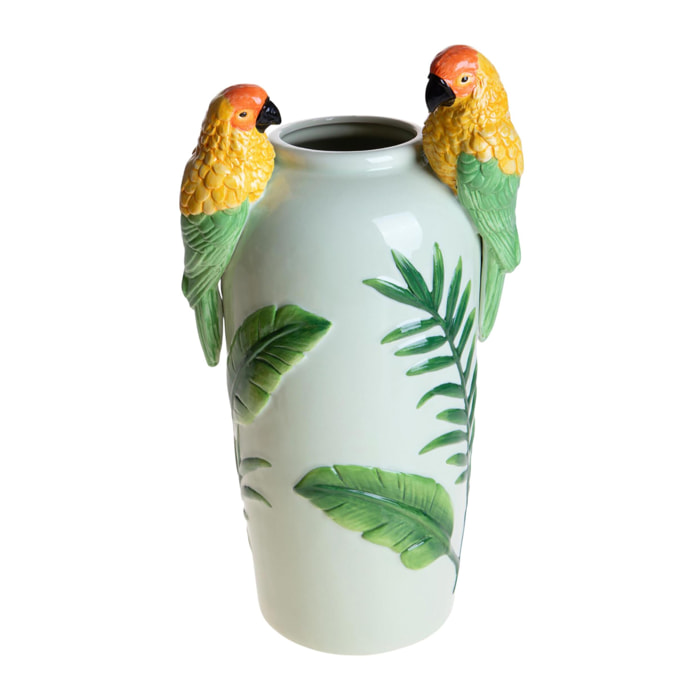 Vaso con pappagalli - 21xH39x16,5cm - Pezzi 1 - Bianchi Dino SpA
