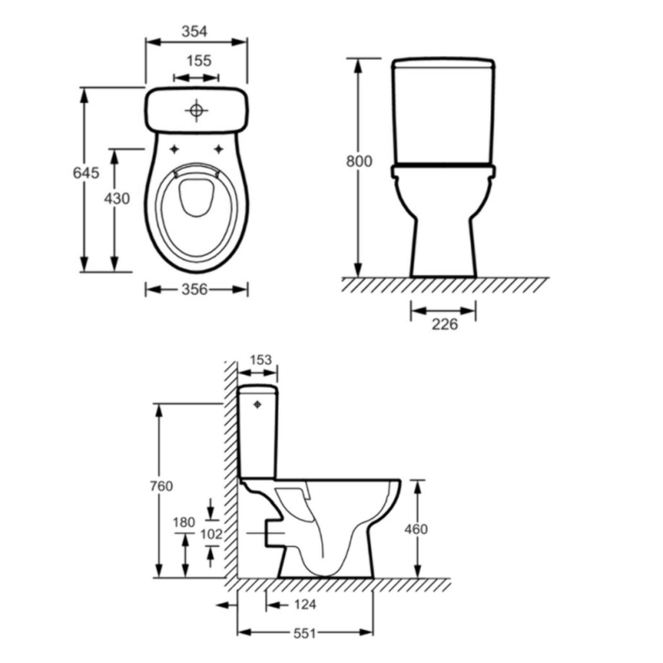 WC à poser sans bride surélevé PMR sortie horizontale Patio avec abattant