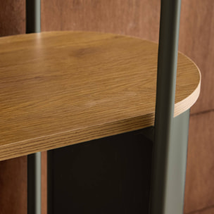 Etagère bibliothèque métal courbé et décor bois 5 niveaux MOLTO