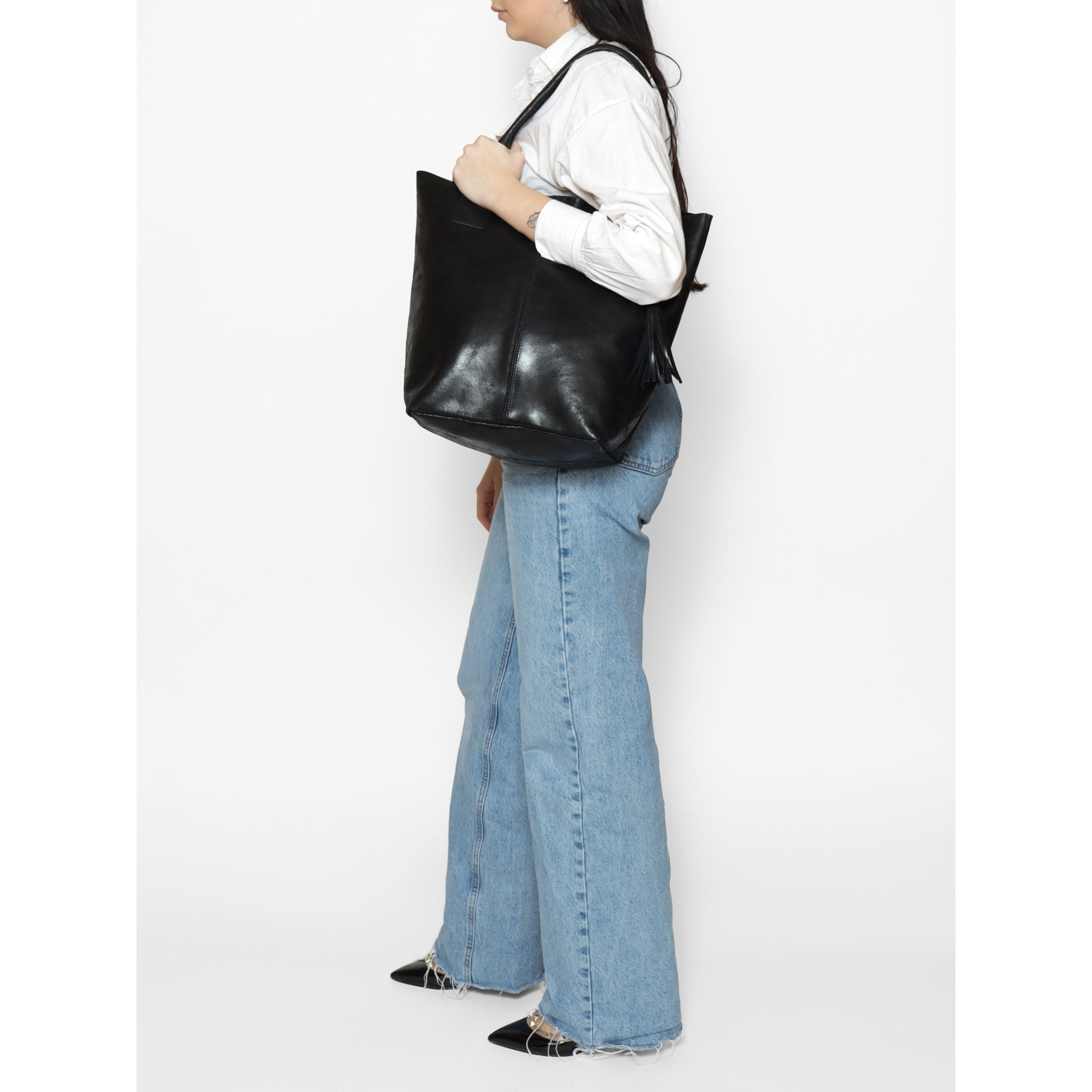 Borsa a mano da donna - Modello Althea - Vera pelle - 41.0 x 36.0 x 19.0 cm