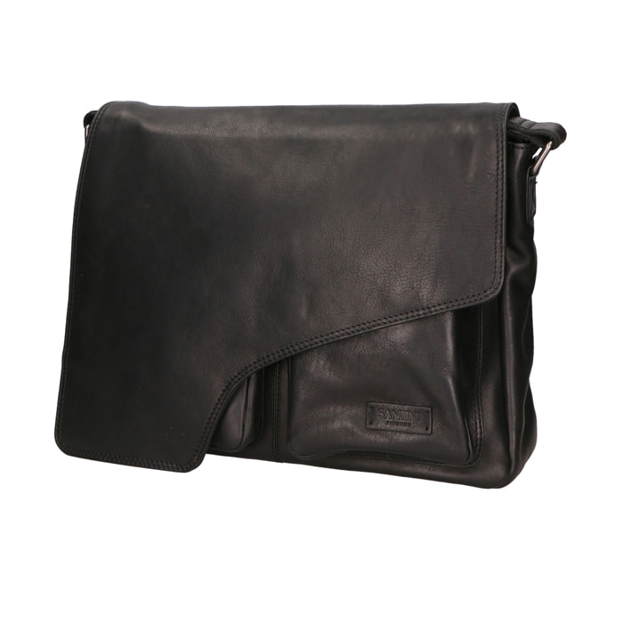 Borsa a mano unisex vera pelle - Modello False - Made in Italy - 37.0 x 27.0 x 12.0 cm