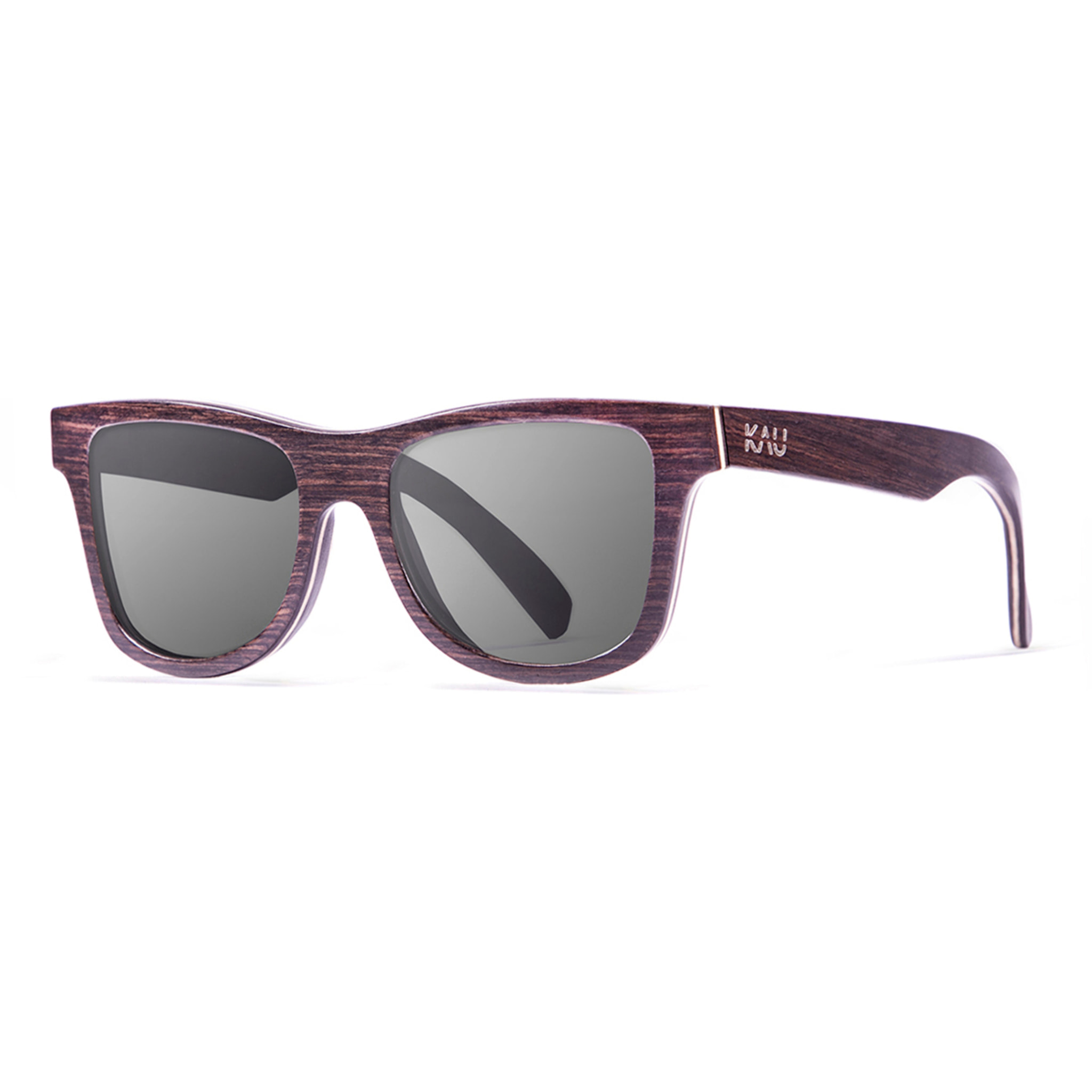 Gafas de sol KAU WASHINGTON - De madera de nogal oscuro con patillas de madera clara / Ahumada