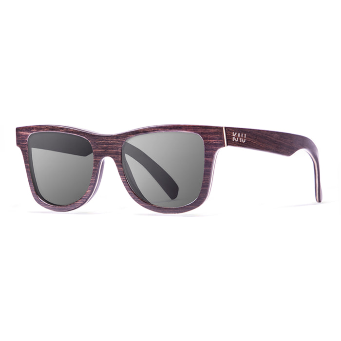 Gafas de sol KAU WASHINGTON - De madera de nogal oscuro con patillas de madera clara / Ahumada