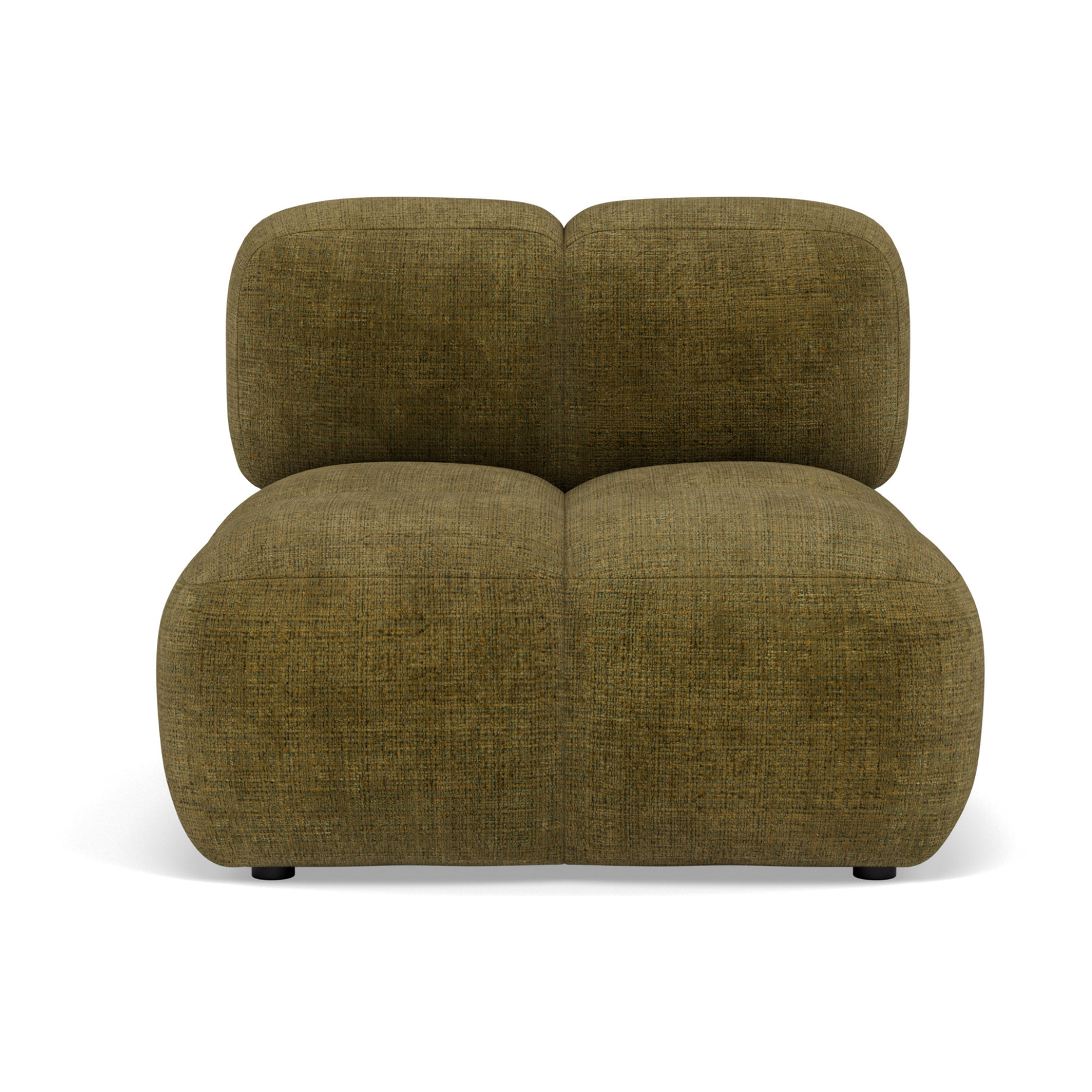 Grace - module d'assise sans accoudoir en velours texturé - Vert Olive