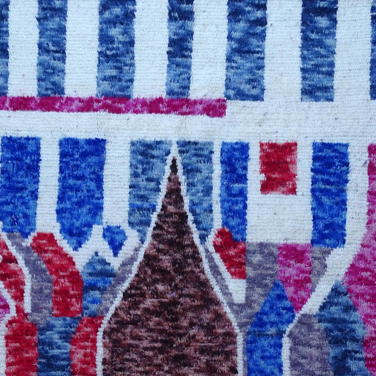 Authentique tapis berbère fait à la main en laine motif ethnic HAGU