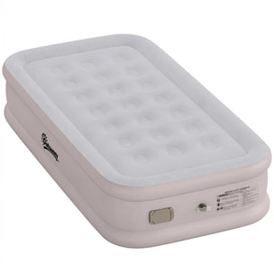 Matelas gonflable électrique - 1 personne - gonfleur intégré - floqué kaki grisé