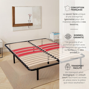 Sommier cadre à lattes - Métal - FLORENCE