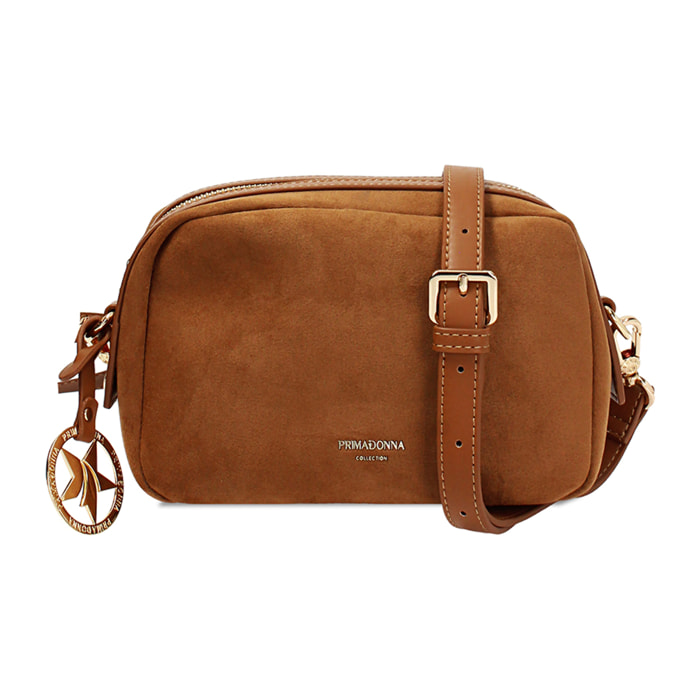 Tracolla donna cognac in microfibra