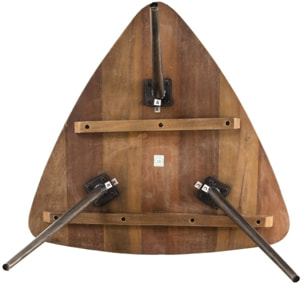 SIXTINE - Table basse bois ovoïde Teck recyclé pieds métal