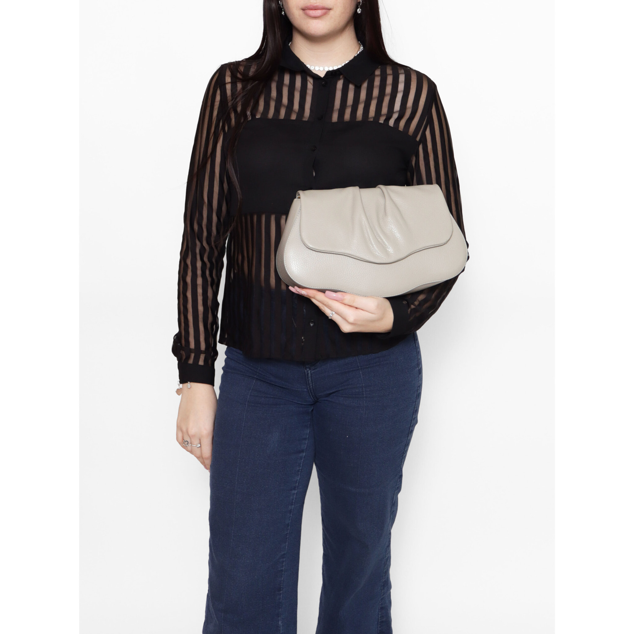 Borsa a spalla da donna In Vera pelle Made in Italy 30,5x19,5x9 cm