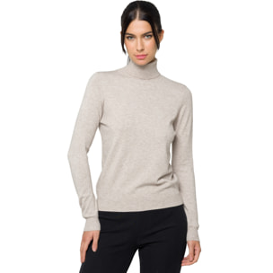 Maglia ELETTRA collo alto beige