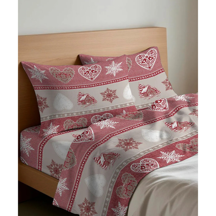 Completo Lenzuola STELVIO 100% Cotone e Made in Italy nbaita montagna tirolese