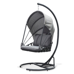 LACANAU - Balancelle de jardin en acier avec coussins