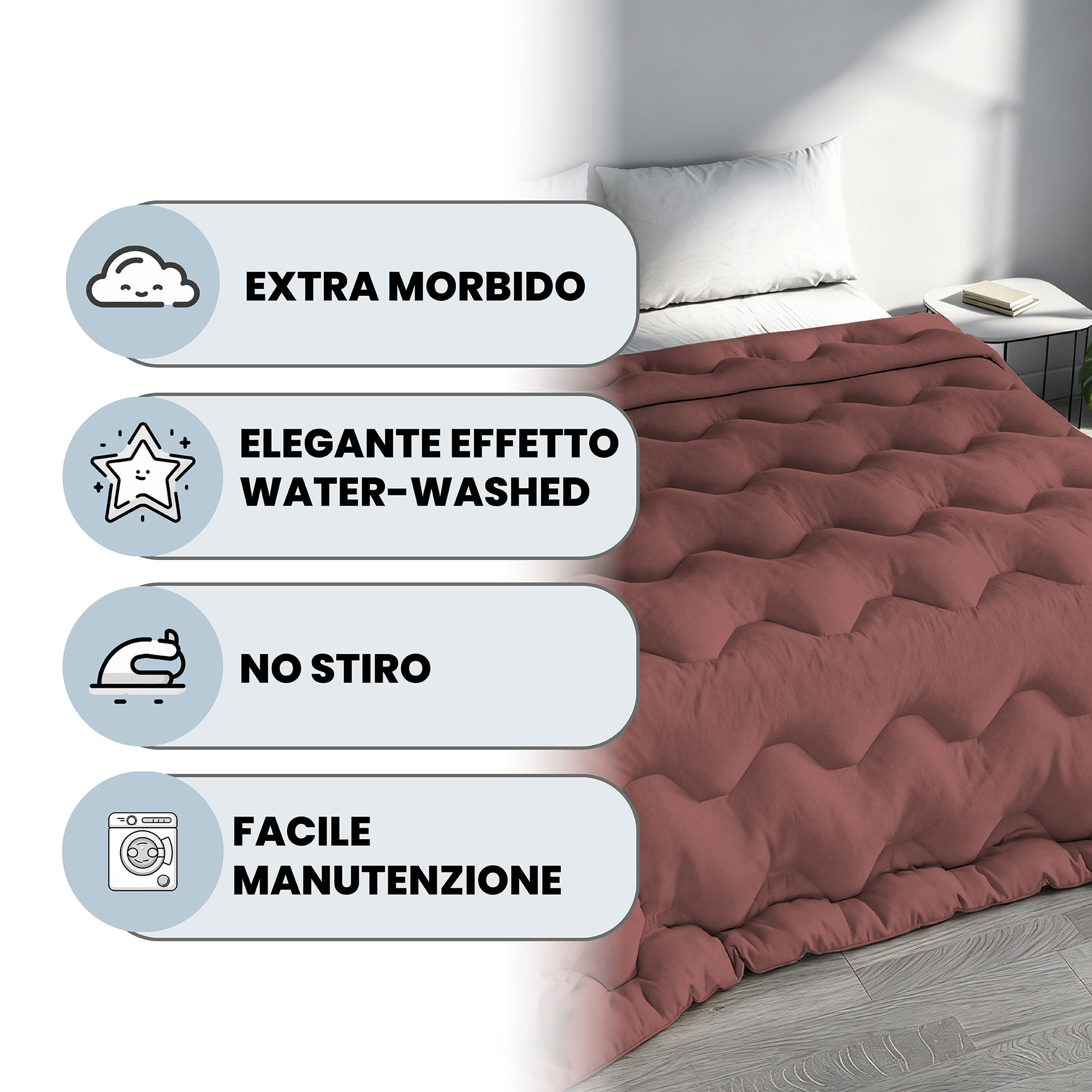 TRAPUNTA INVERNALE WATERWASHED MATRIMONIALE Made in Italy