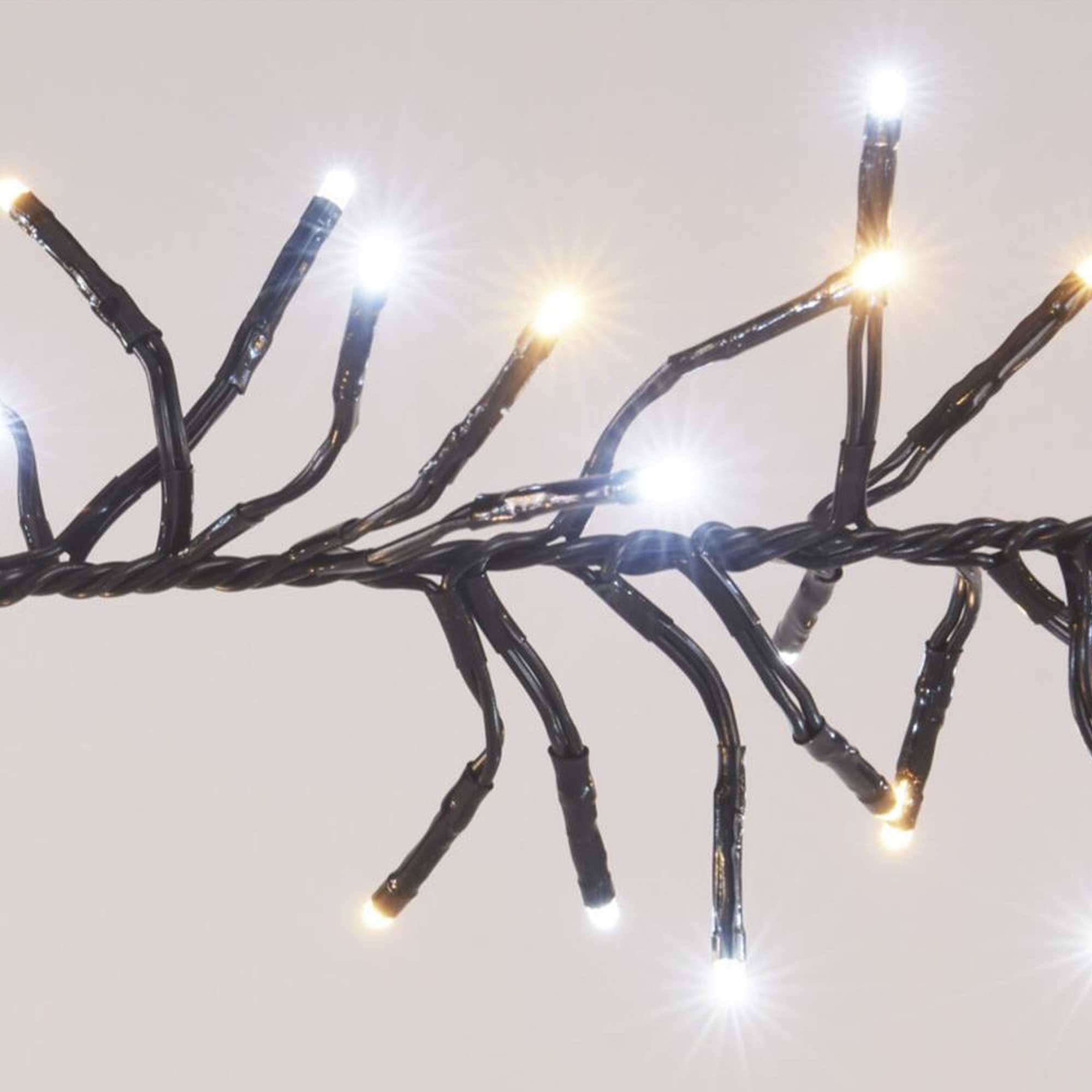 cadena de luces con 192 luces led blanco y blanco cálido - 3 metros de cable