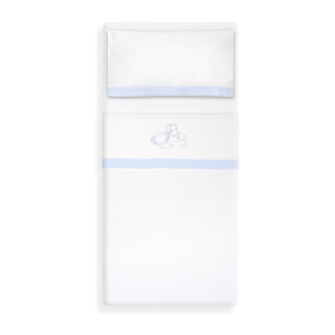Triptico Coche Franela Oso Elefante Globos Bco/Azul