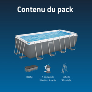 Bestway Piscine hors sol tubulaire rectangulaire Bestway Power Steel 488 x 244 x 122 cm gris