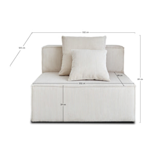 Colombine - module d'assise - en velours côtelé - Beige
