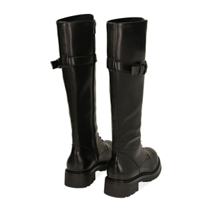 Anfibi overknee neri stringati