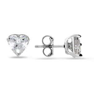 Orecchini Cuore in Argento 925 con Cubic Zirconia